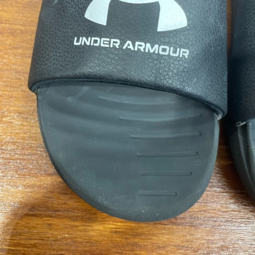 Under Armour Black Ansa Fixed Slides 6 Youth Boys GUC